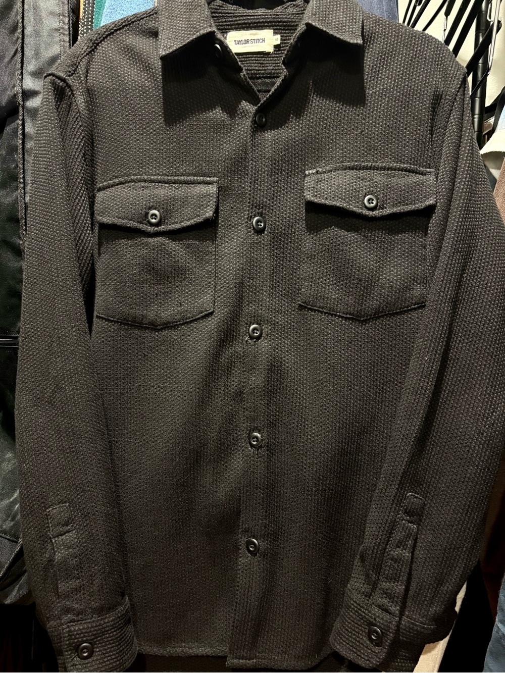 Taylor Stitch Black Sashiko Button-Down Shirt